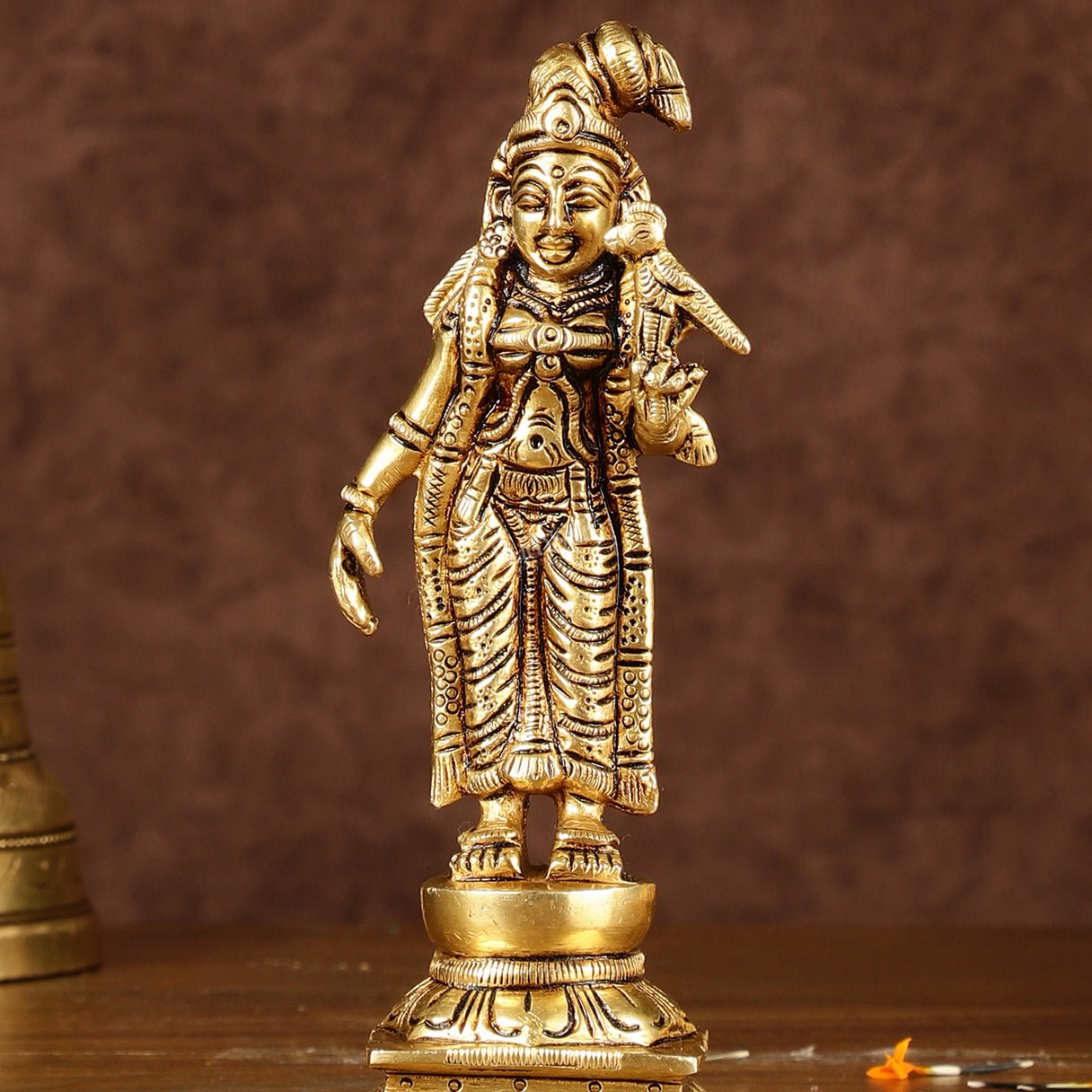 Exquisite Brass Superfine Goddess Andal/godadevi Statue | 6" Height |