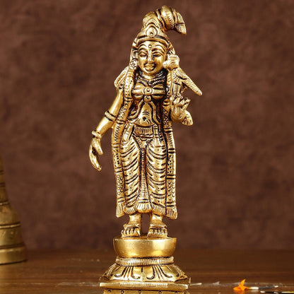 Exquisite Brass Superfine Goddess Andal/godadevi Statue | 6" Height |