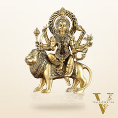 Exquisite Brass Superfine Goddess Durga Statue - 15 Inch