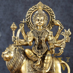 Exquisite Brass Superfine Goddess Durga Statue - 15 Inch