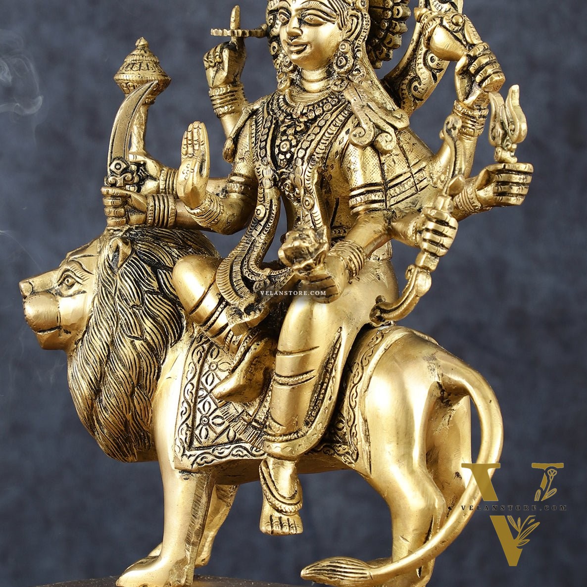 Exquisite Brass Superfine Goddess Durga Statue - 15 Inch