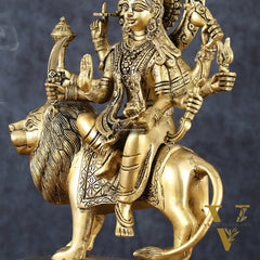 Exquisite Brass Superfine Goddess Durga Statue - 15 Inch