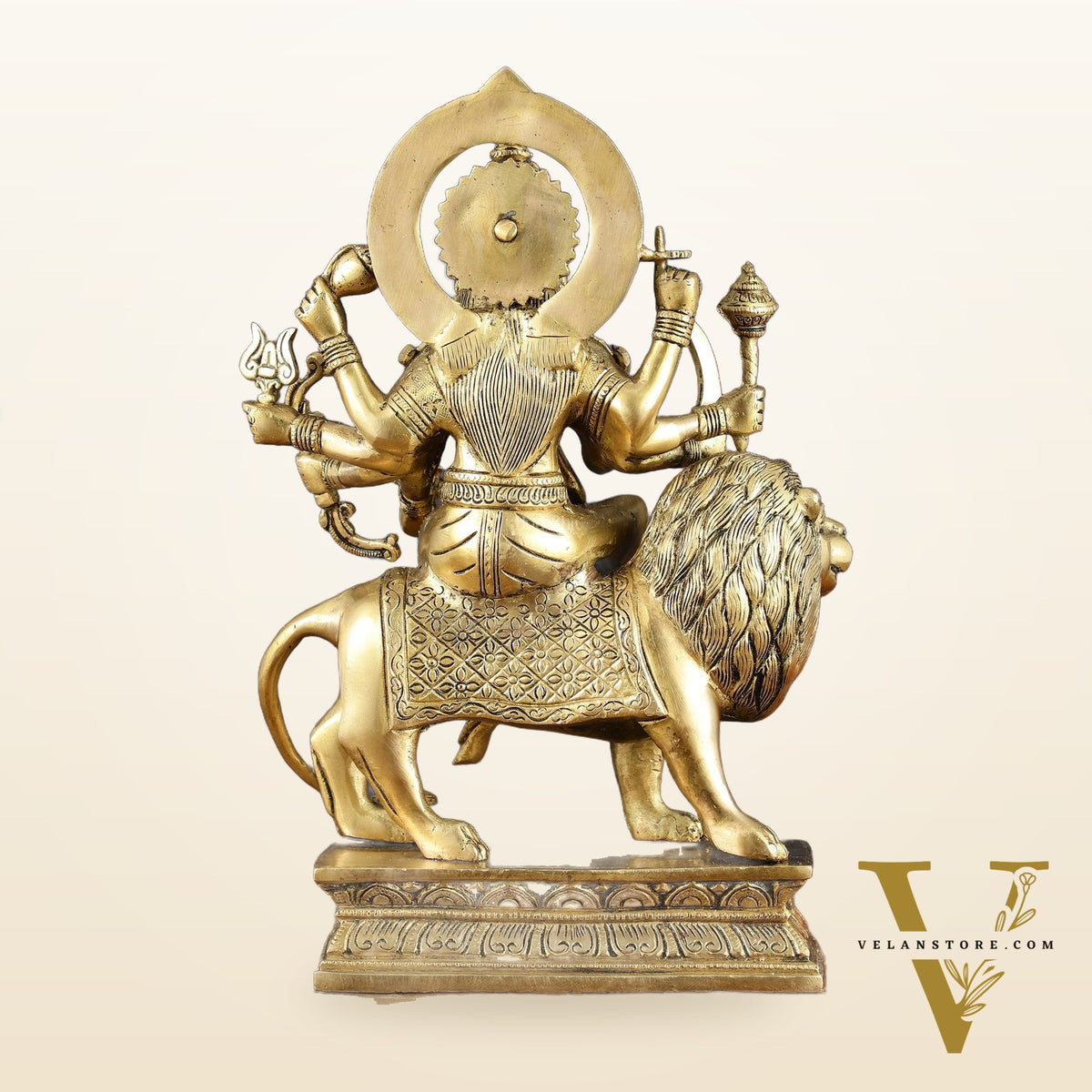 Exquisite Brass Superfine Goddess Durga Statue - 15 Inch
