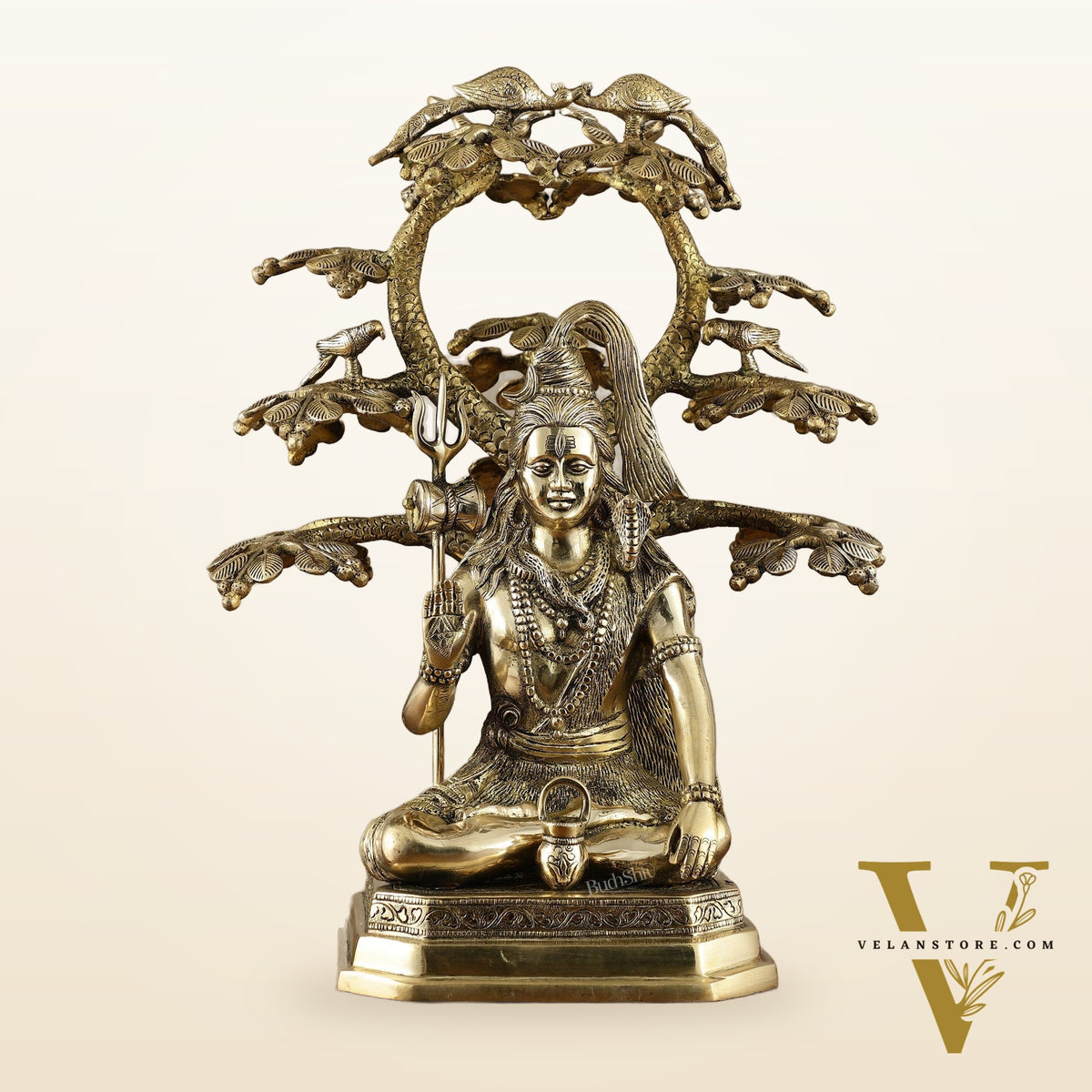 Exquisite Brass Superfine Lord Shiva Under Tree Statue - 19 Inch | 15.5 kg