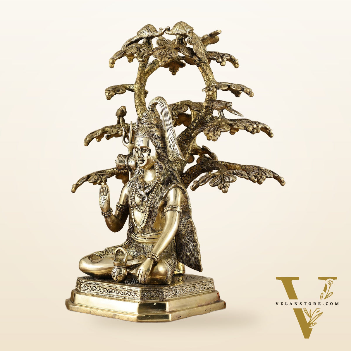 Exquisite Brass Superfine Lord Shiva Under Tree Statue - 19 Inch | 15.5 kg