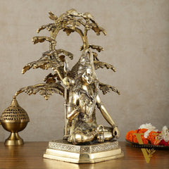 Exquisite Brass Superfine Lord Shiva Under Tree Statue - 19 Inch | 15.5 kg