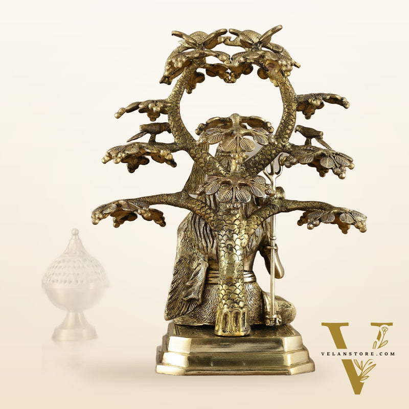 Exquisite Brass Superfine Lord Shiva Under Tree Statue - 19 Inch | 15.5 kg