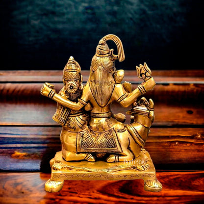 Exquisite Brass Superfine Shiv Parivar on Nandi Idol 8 inch