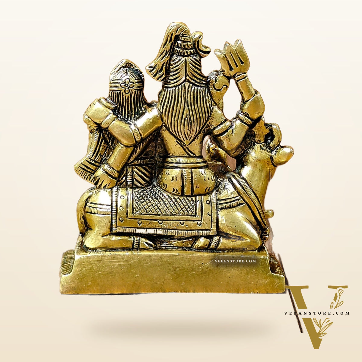 Exquisite Brass Superfine Shiva Parivar Idol | Small Size for Home Temples