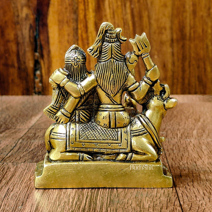 Exquisite Brass Superfine Shiva Parivar Idol | Small Size for Home Temples