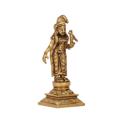 Exquisite Brass Superfine Goddess Andal/godadevi Statue | 6" Height |