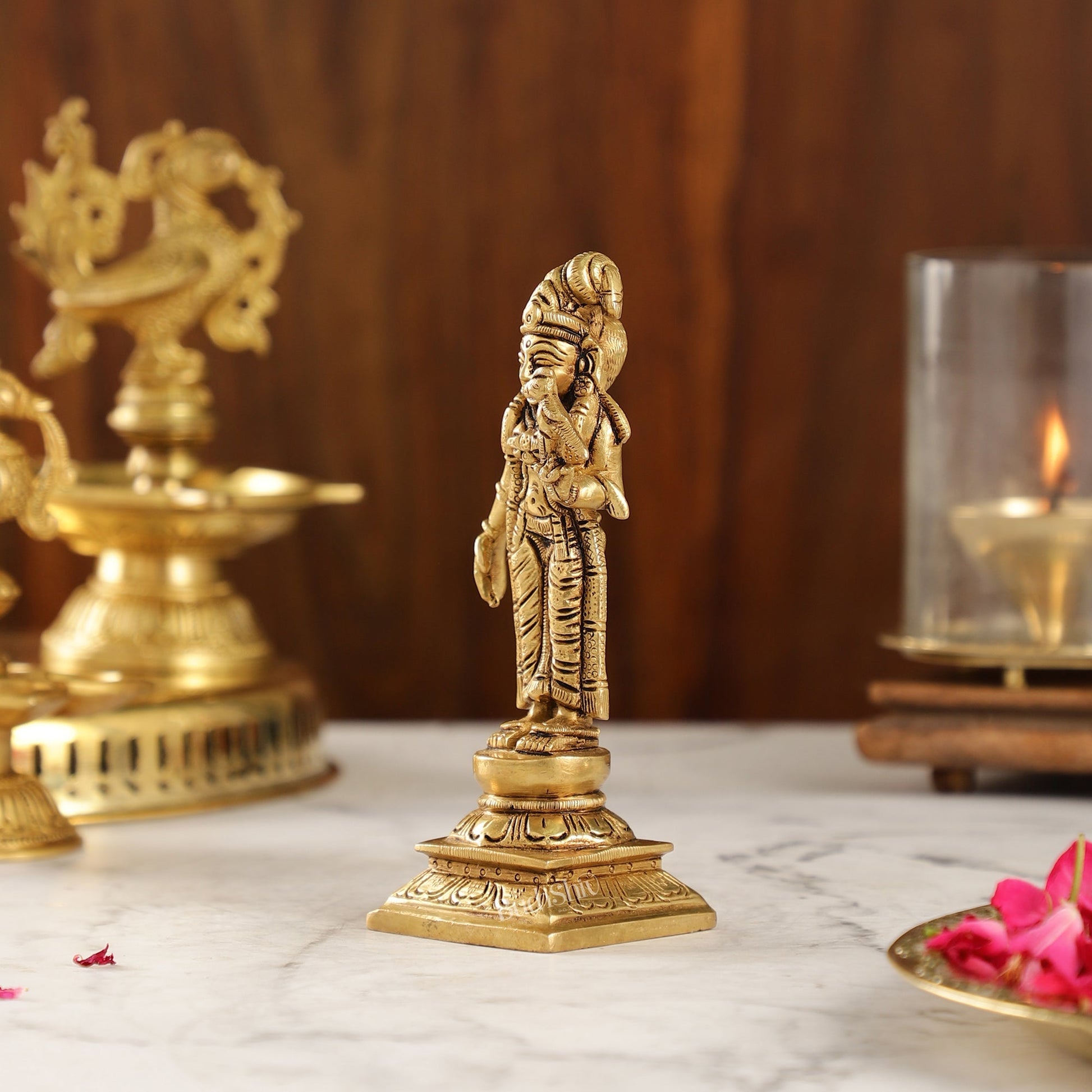 Exquisite Brass Superfine Goddess Andal/godadevi Statue | 6" Height |
