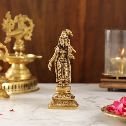 Exquisite Brass Superfine Goddess Andal/godadevi Statue | 6" Height |