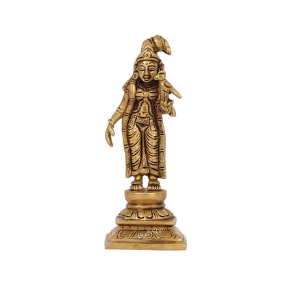 Exquisite Brass Superfine Goddess Andal/godadevi Statue | 6" Height |