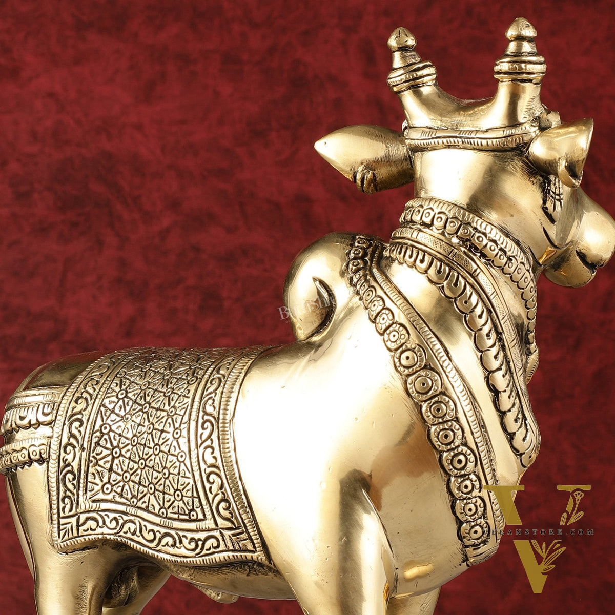 Exquisite Brass Superfine Standing Nandi Idol | 10.5" antique