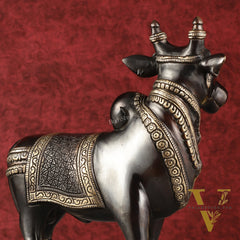 Exquisite Brass Superfine Standing Nandi Idol | 10.5" black