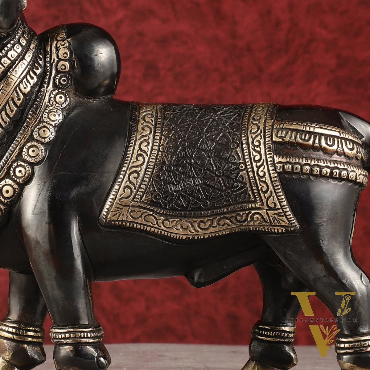 Exquisite Brass Superfine Standing Nandi Idol | 10.5" black