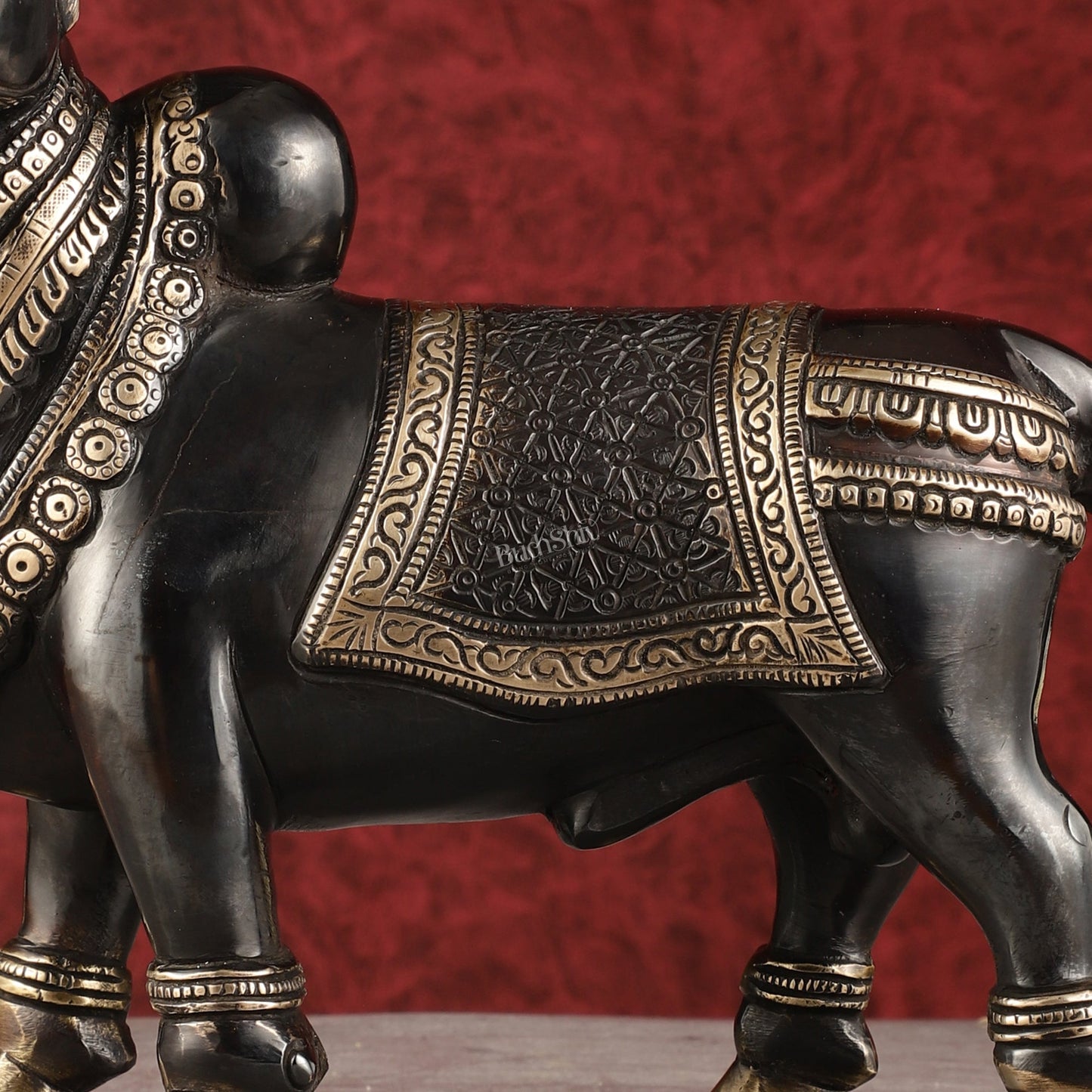 Exquisite Brass Superfine Standing Nandi Idol | 10.5" black