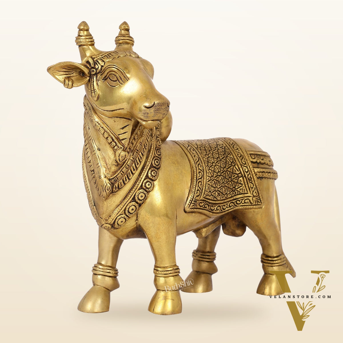 Exquisite Brass Superfine Standing Nandi Idol | 10.5"