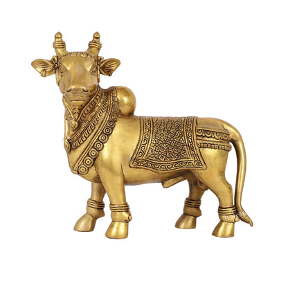 Exquisite Brass Superfine Standing Nandi Idol | 10.5"
