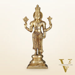 Exquisite Brass Superfine Standing Vishnu Idol | 18" Height |
