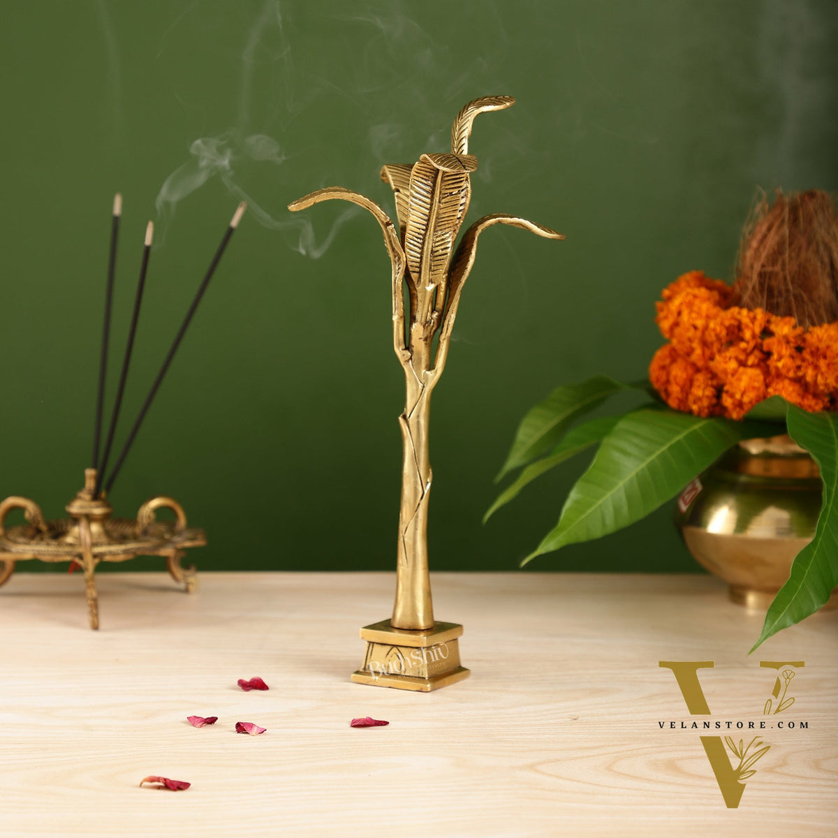 Exquisite Brass Superfine valaimaram Banana Tree 11 inch