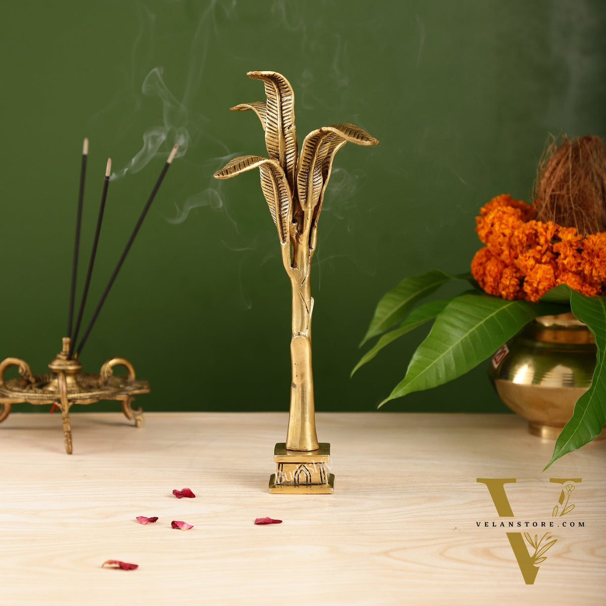 Exquisite Brass Superfine valaimaram Banana Tree 11 inch