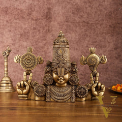Exquisite Brass Tirupati Balaji Wall Hanging | 12-inch Height, 6 kg