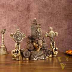 Exquisite Brass Tirupati Balaji Wall Hanging | 12-inch Height, 6 kg