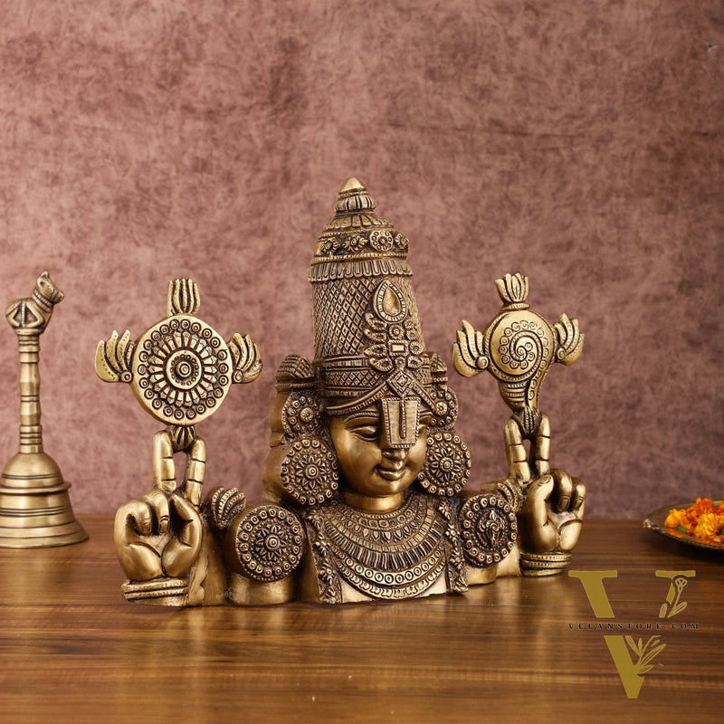Exquisite Brass Tirupati Balaji Wall Hanging | 12-inch Height, 6 kg