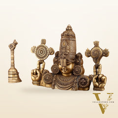 Exquisite Brass Tirupati Balaji Wall Hanging | 12-inch Height, 6 kg