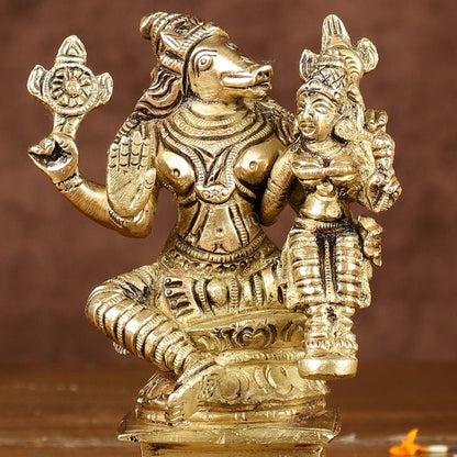 Exquisite Brass Varaha Lakshmi Idol | Height: 4 inch