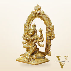 Exquisite Brass Varahi Amman Idol with Frame 6 inch
