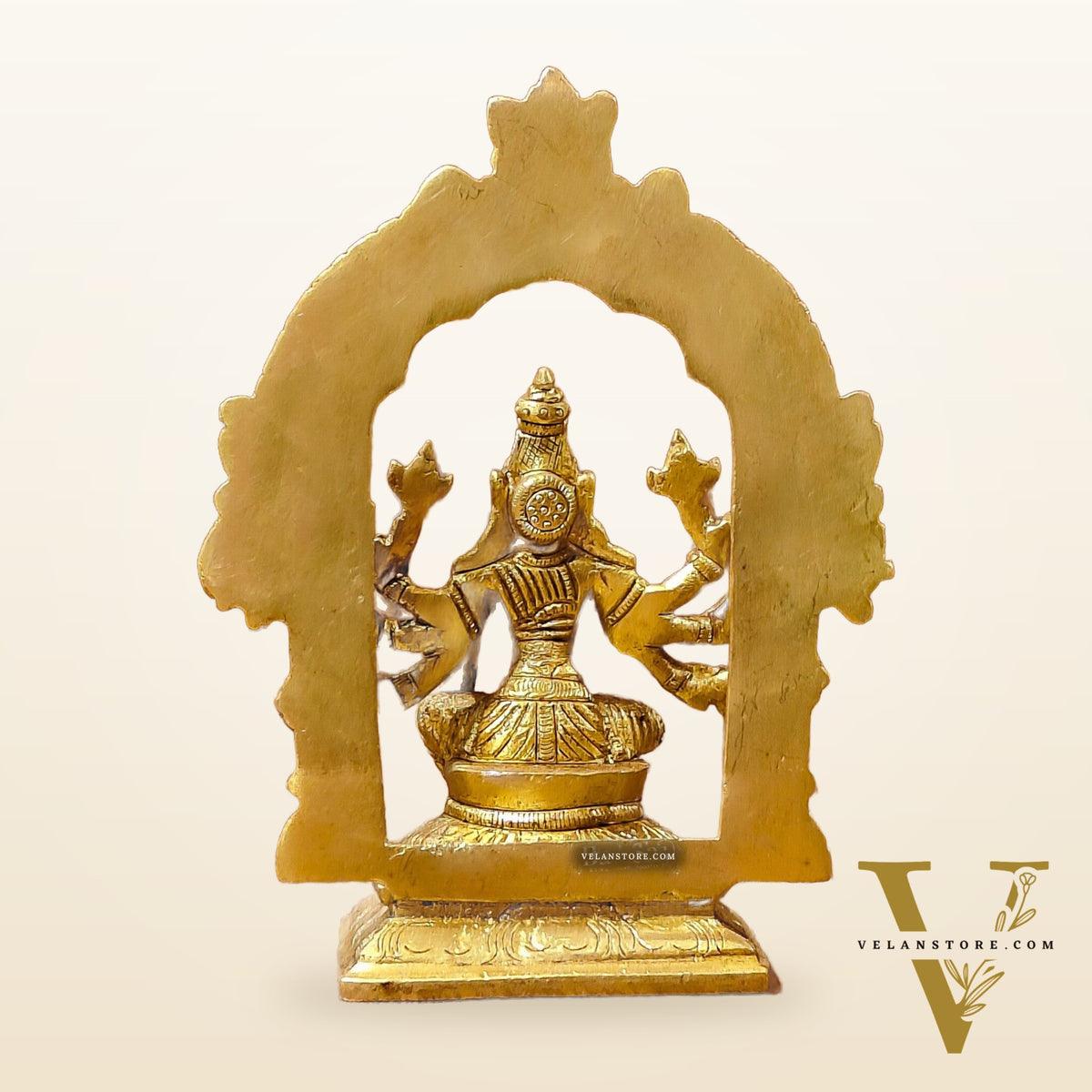 Exquisite Brass Varahi Amman Idol with Frame 6 inch