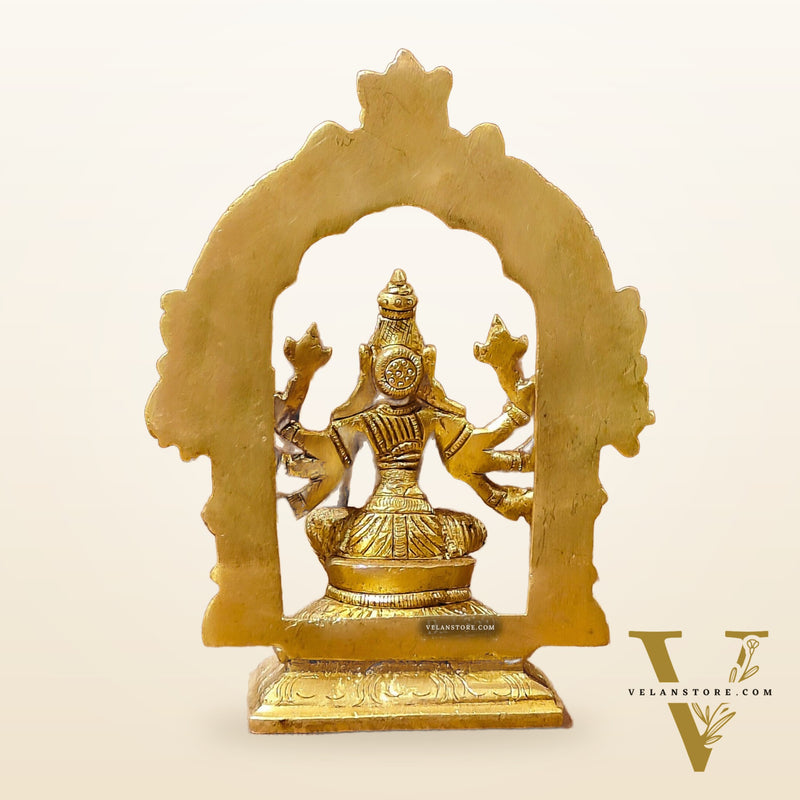 Exquisite Brass Varahi Amman Idol with Frame 6 inch
