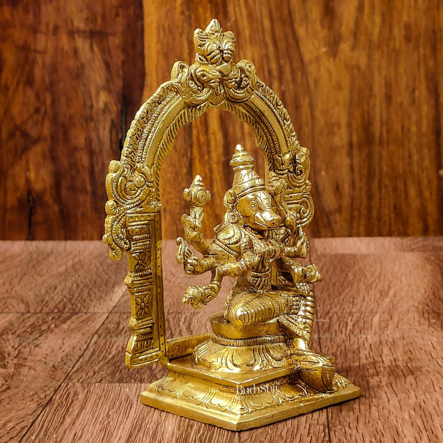 Exquisite Brass Varahi Amman Idol with Frame 6 inch