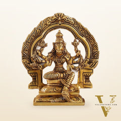 Exquisite Brass Varahi Idol with Arch | 5.5" Height | Intricate Craftsmanship