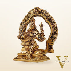 Exquisite Brass Varahi Idol with Arch | 5.5" Height | Intricate Craftsmanship