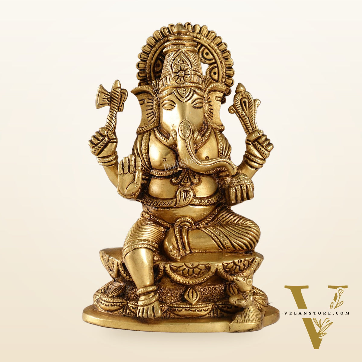 Exquisite Handcrafted Brass Ganesha Statue | Height 7 inches