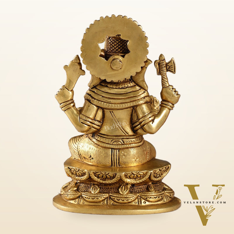 Exquisite Handcrafted Brass Ganesha Statue | Height 7 inches
