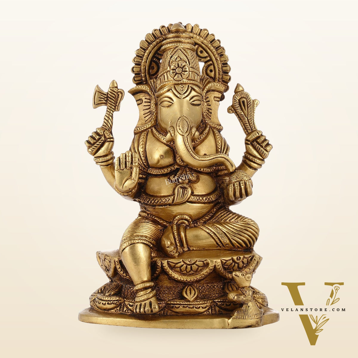 Exquisite Handcrafted Brass Ganesha Statue | Height 7 inches