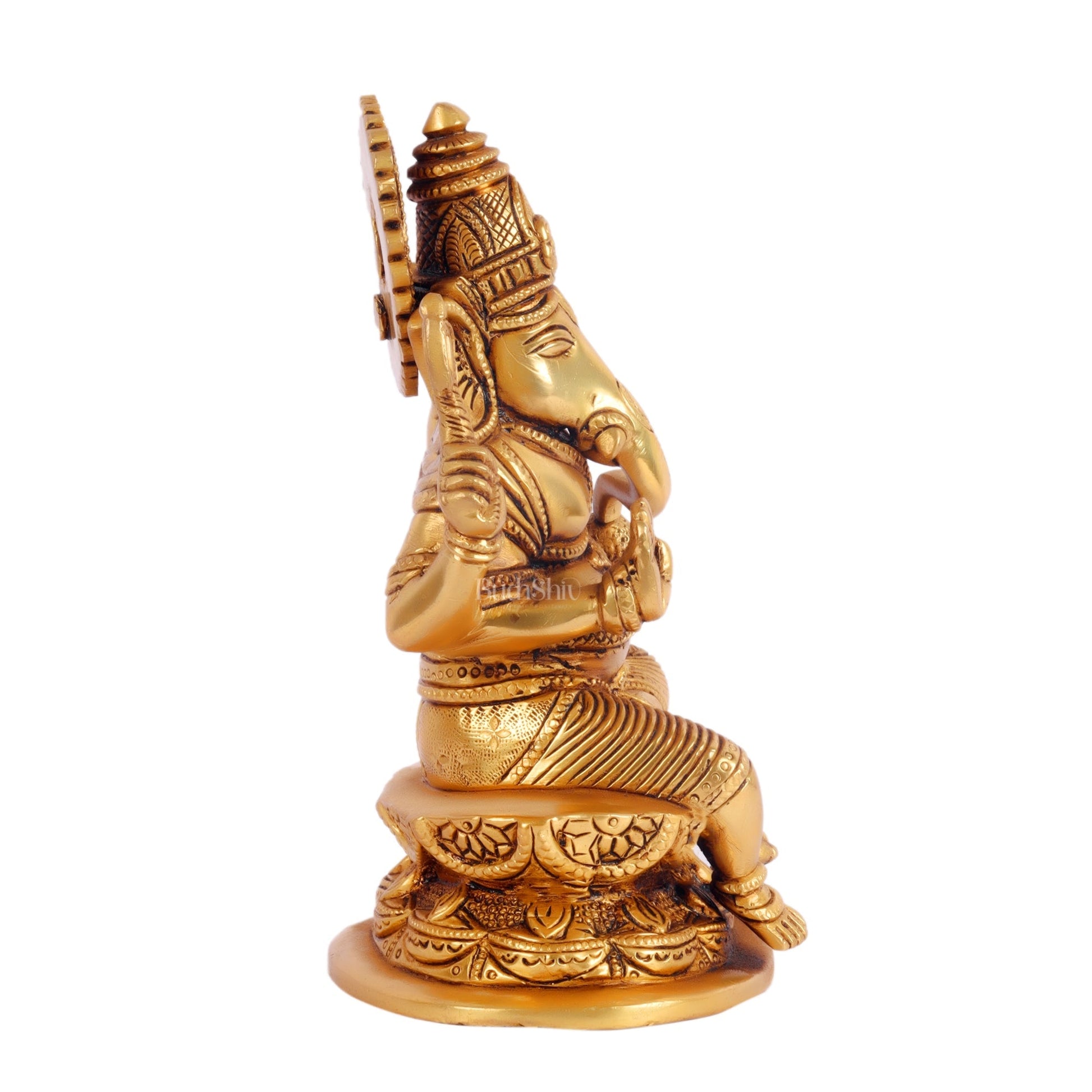 Handcrafted Brass Ganesha Statue 7"