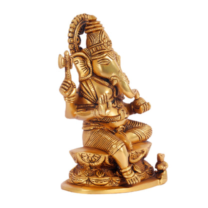 Handcrafted Brass Ganesha Statue 7"