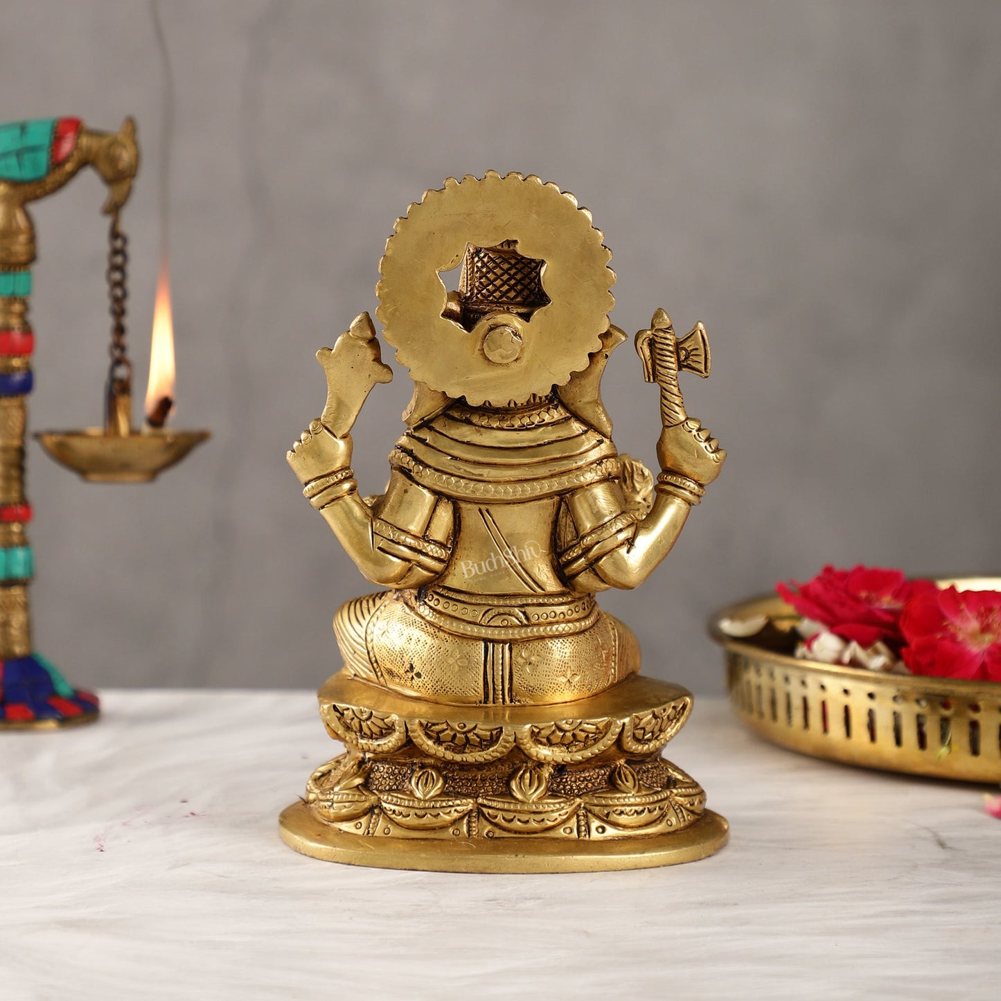 Exquisite Handcrafted Brass Ganesha Statue | Height 7 inches