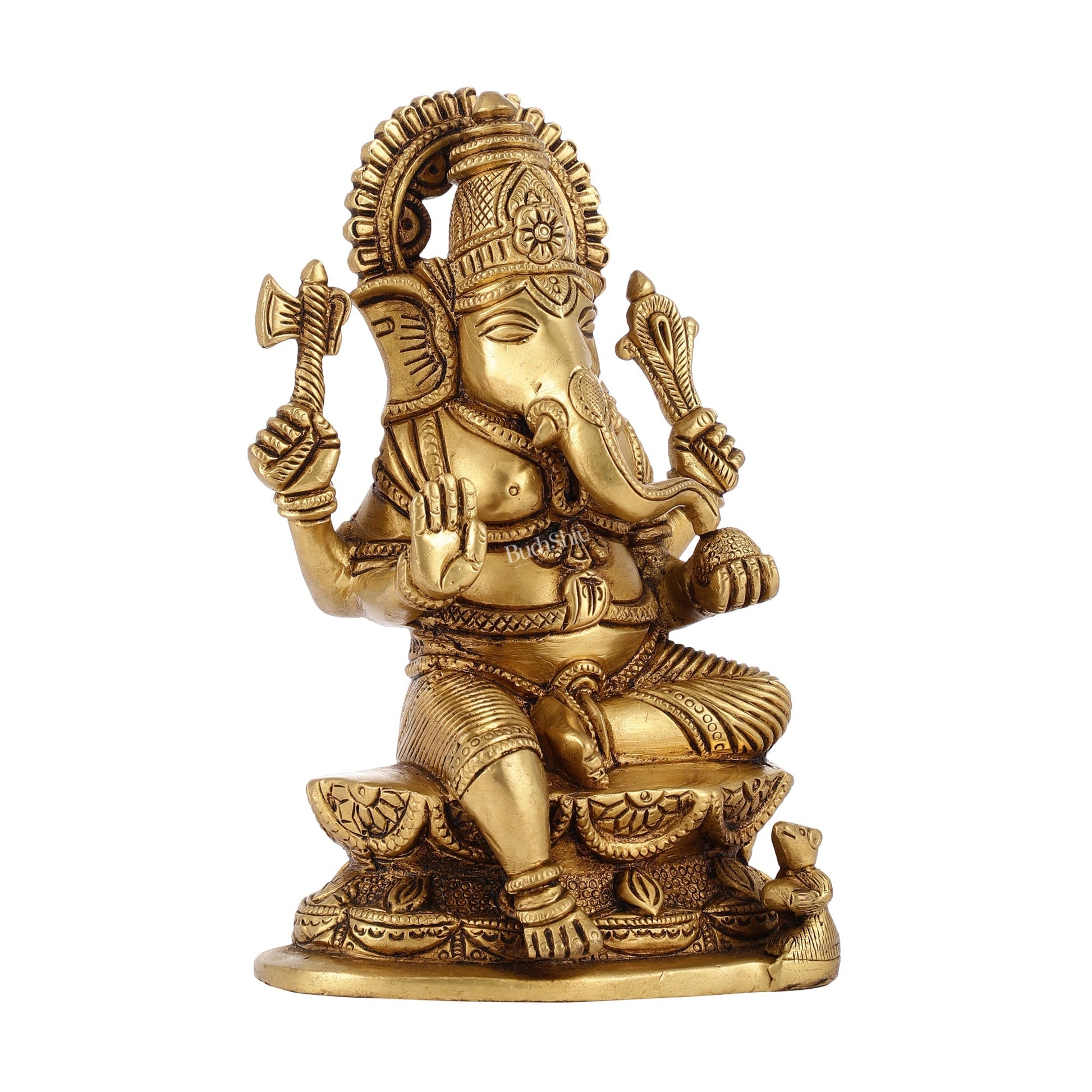 Exquisite Handcrafted Brass Ganesha Statue | Height 7 inches