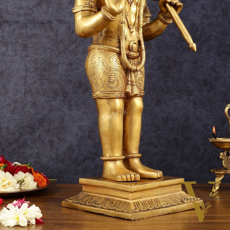 Exquisite Handcrafted Brass Lord Hanuman Statue - 23" Aashirwaad Mudra