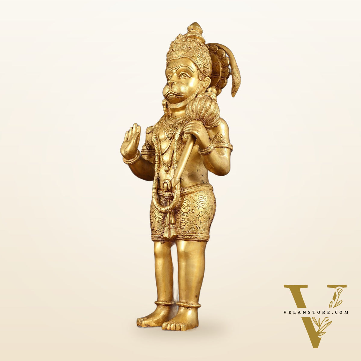 Exquisite Handcrafted Brass Lord Hanuman Statue - 23" Aashirwaad Mudra
