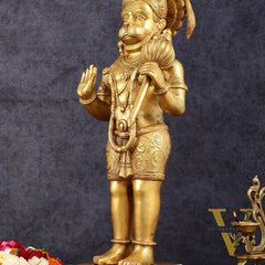 Exquisite Handcrafted Brass Lord Hanuman Statue - 23" Aashirwaad Mudra