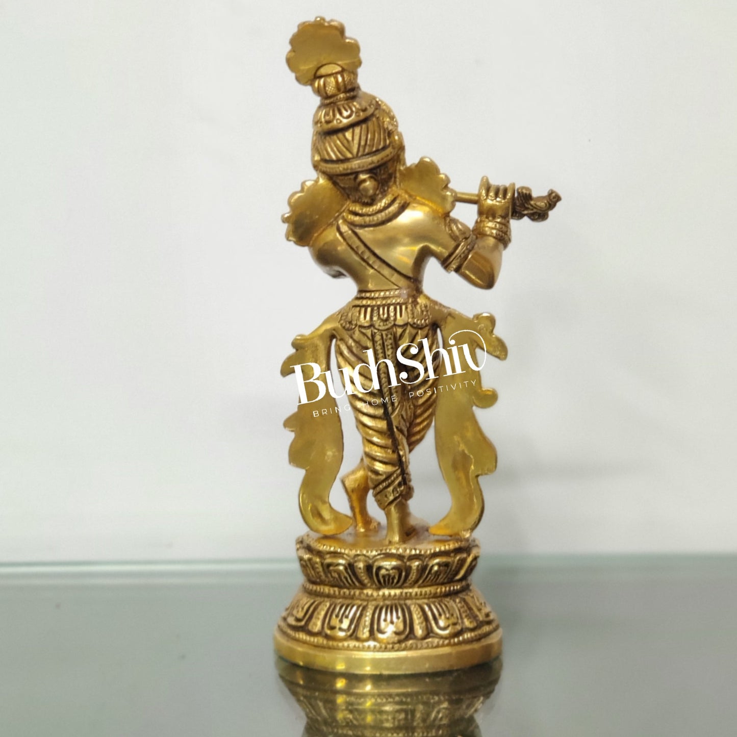 Exquisite Handcrafted Krishna Brass Statue | Height 9.5 Inch