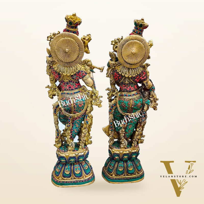 Exquisite Handmade Radha Krishna Idol 30 inch